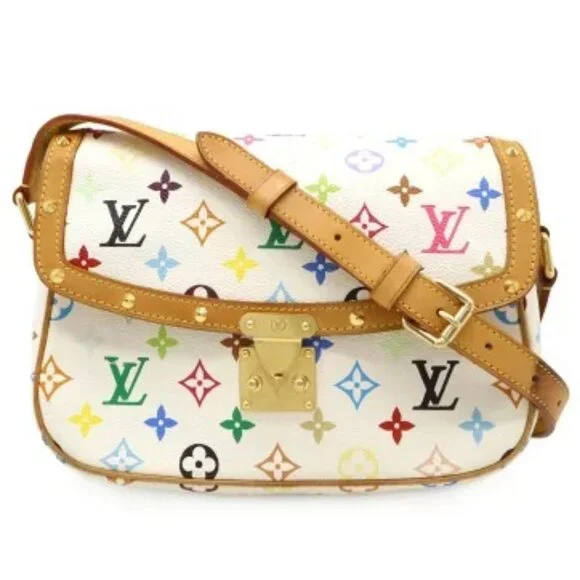 Authentic LOUIS VUITTON Sologne Multicolor Monogram Crossbody Shoulder Bag White - Picture 1 of 14